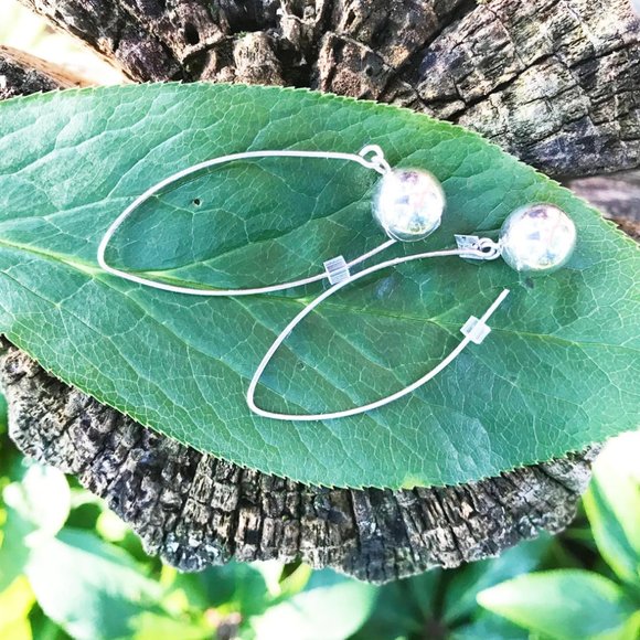 925 Sterling Silver Dome Boho Earrings - Picture 2 of 5